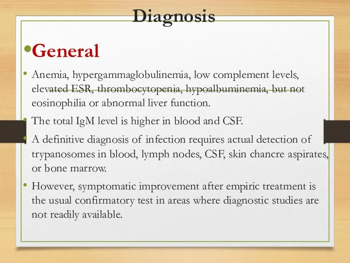 Diagnosis General Anemia, hypergammaglobulinemia, low complement levels, elevated ESR, thrombocytopenia, hypoalbuminemia,