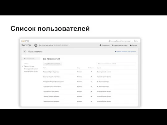 Список пользователей