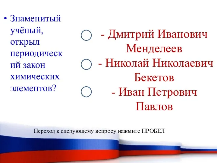 - Дмитрий Иванович Менделеев - Николай Николаевич Бекетов - Иван Петрович