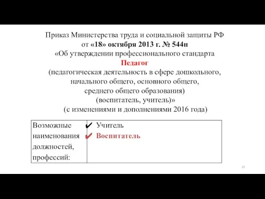 Приказ Министерства труда и социальной защиты РФ от «18» октября 2013