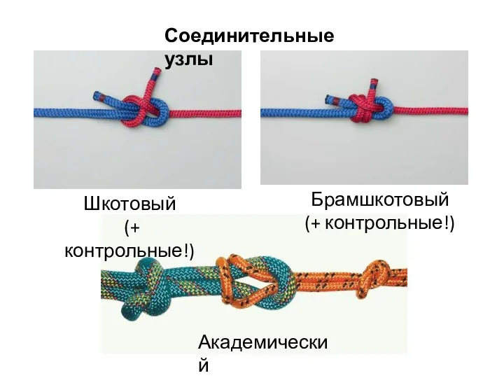 Шкотовый (+ контрольные!) Брамшкотовый (+ контрольные!) Академический Соединительные узлы