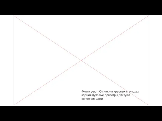 Флаги реют. От них – в красных сполохах здания духовые оркестры диктуют колоннам шаги