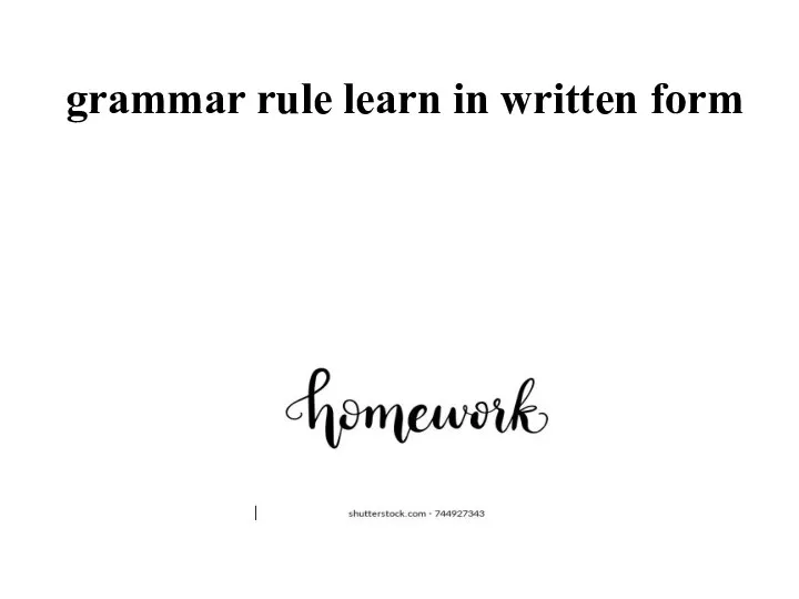 grammar rule learn in written form