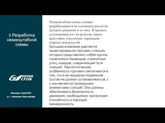 5 Разработка немасштабной схемы Филиал СамГУПС в г. Нижнем Новгороде Немасштабная