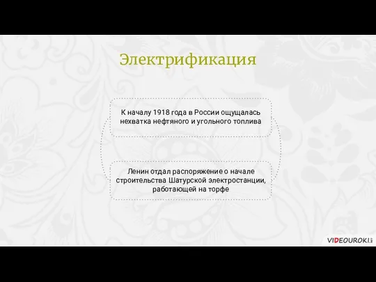 Ленин отдал распоряжение о начале строительства Шатурской электростанции, работающей на торфе