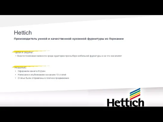 Производитель умной и качественной кухонной фурнитуры из Германии Hettich ЦЕЛИ И