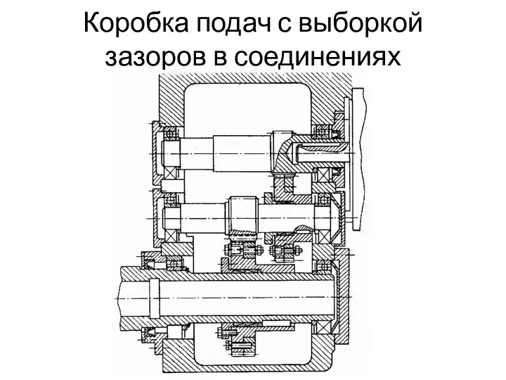 Коробка подач с выборкой зазоров в соединениях