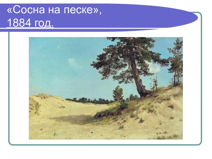 «Сосна на песке», 1884 год.