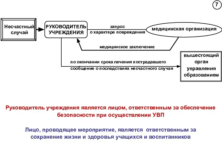 7 медицинская организация Руководитель учреждения является лицом, ответственным за обеспечение безопасности