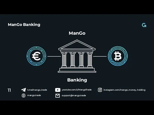 ManGo Banking 11 mango.trade youtube.com/c/MangoTrade instagram.com/mango_money_holding support@mango.trade t.me/mango_trade ManGo Banking