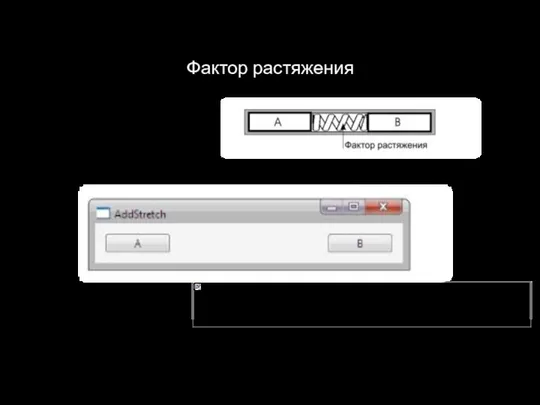 Фактор растяжения addStretch()