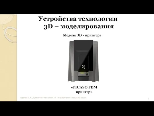 Орехова Т. Н.., Применение технологии 3D - моделирования в начальной школе