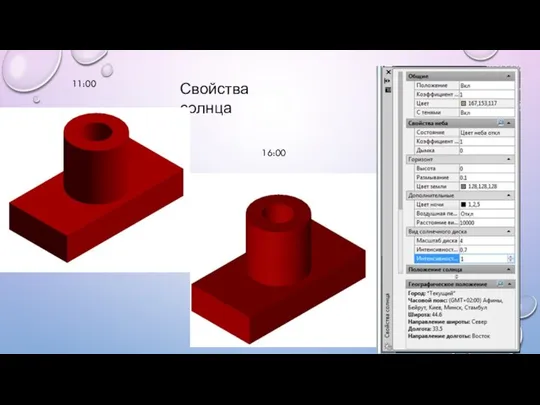 Свойства солнца 11:00 16:00