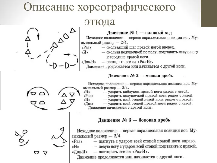 Описание хореографического этюда