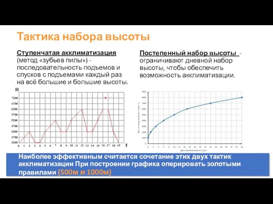 Тактика набора высоты Ступенчатая акклиматизация (метод «зубьев пилы») - последовательность подъемов