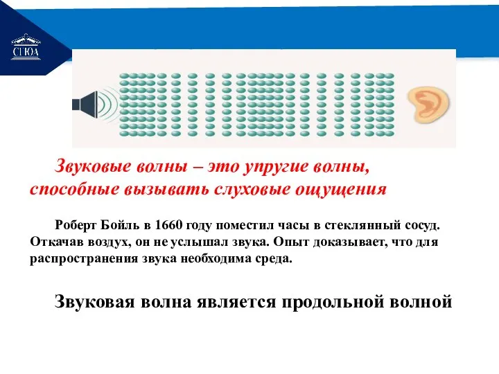 РЕМОНТ Звуковые волны – это упругие волны, способные вызывать слуховые ощущения