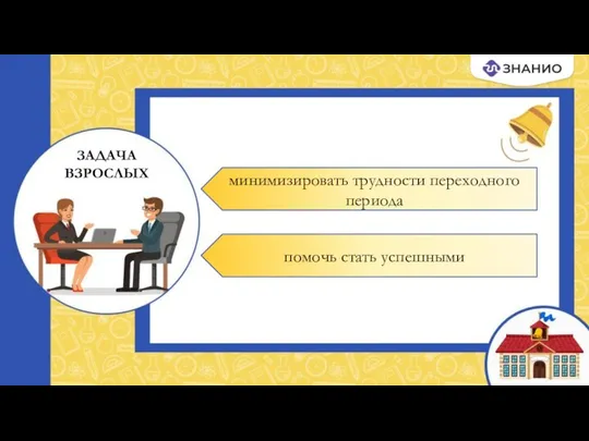 ЗАДАЧА ВЗРОСЛЫХ минимизировать трудности переходного периода помочь стать успешными