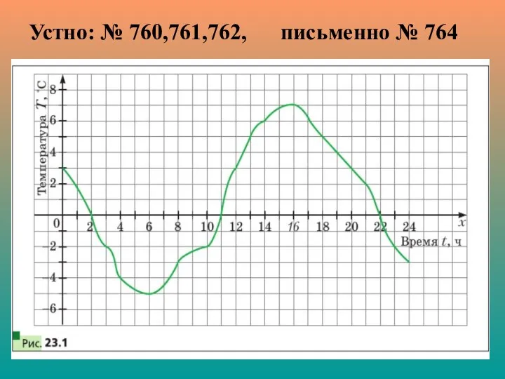 Устно: № 760,761,762, письменно № 764