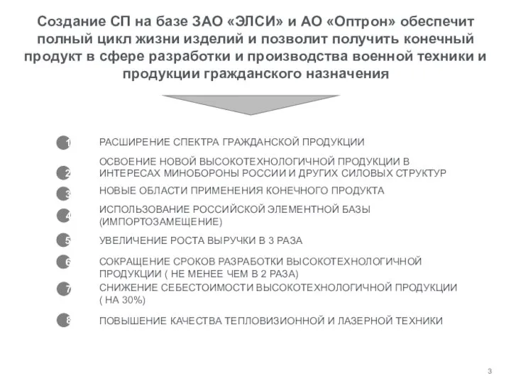 Создание СП на базе ЗАО «ЭЛСИ» и АО «Оптрон» обеспечит полный