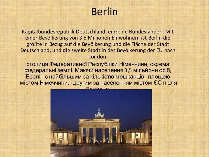 Berlin Kapitalbundesrepublik Deutschland, einzelne Bundesländer . Mit einer Bevölkerung von 3,5