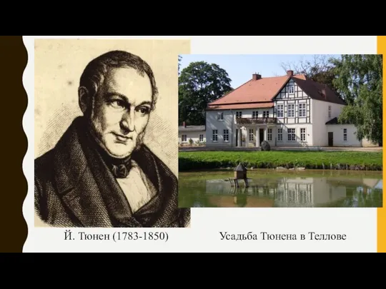 Й. Тюнен (1783-1850) Усадьба Тюнена в Теллове