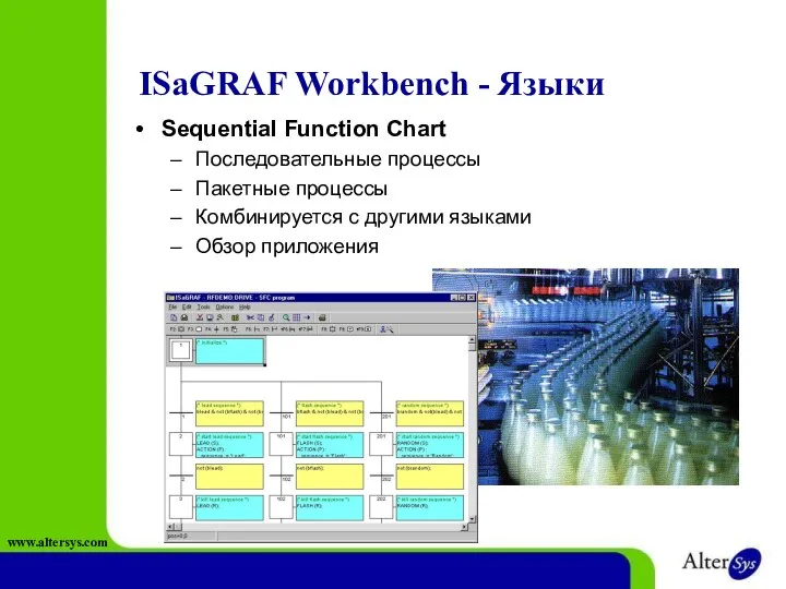 ISaGRAF Workbench - Языки Sequential Function Chart Последовательные процессы Пакетные процессы