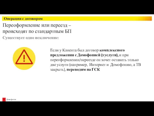 Если у Клиента был договор комплексного предложения с Домофонией (3 услуги),