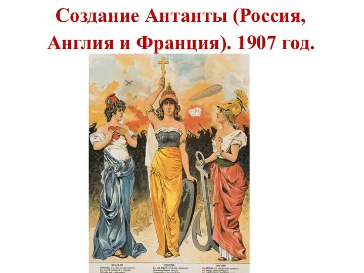 Создание Антанты (Россия, Англия и Франция). 1907 год.