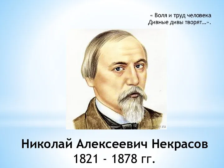 Николай Алексеевич Некрасов 1821 - 1878 гг.