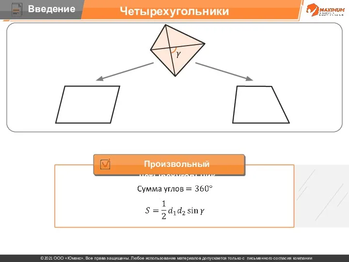 Четырехугольники Произвольный четырехугольник