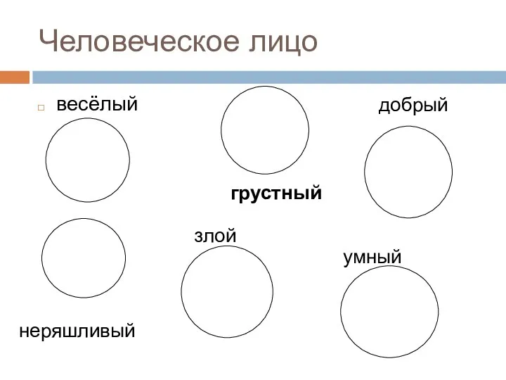 Человеческое лицо весёлый грустный добрый неряшливый злой умный