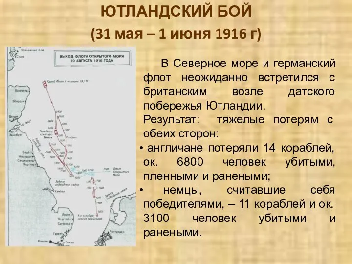 ЮТЛАНДСКИЙ БОЙ (31 мая – 1 июня 1916 г) В Северное