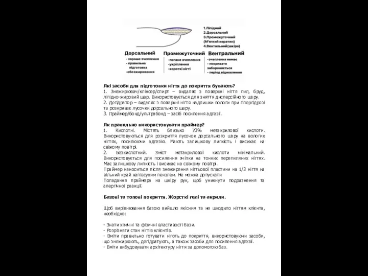 Які засоби для підготовки нігтя до покриття бувають? 1. Знежирювач/клінсер/спирт –