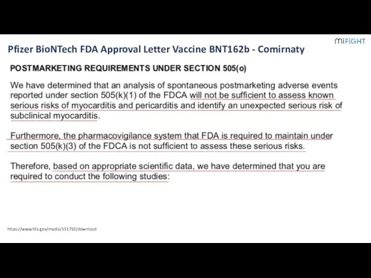 1 Pfizer BioNTech FDA Approval Letter Vaccine BNT162b - Comirnaty https://www.fda.gov/media/151710/download