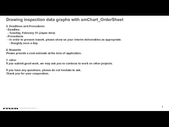 Drawing inspection data graphs with amChart_OrderSheet 5. Deadlines and Procedures -