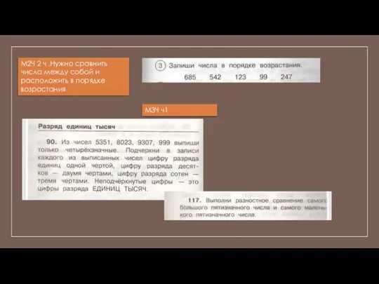 М2Ч 2 ч .Нужно сравнить числа между собой и расположить в порядке возрастания М3Ч ч1