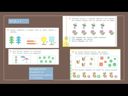 М1Д ч 1 Больше всего заданий на сравнение дается в 1 классе.