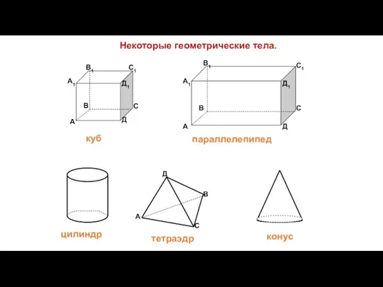 Некоторые геометрические тела. А В С Д Д1 С1 В1 А1