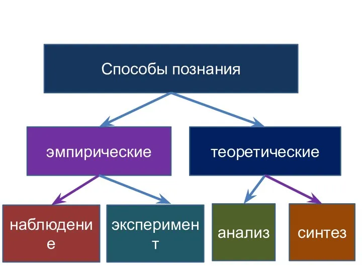 Способы познания эмпирические теоретические наблюдение эксперимент анализ синтез