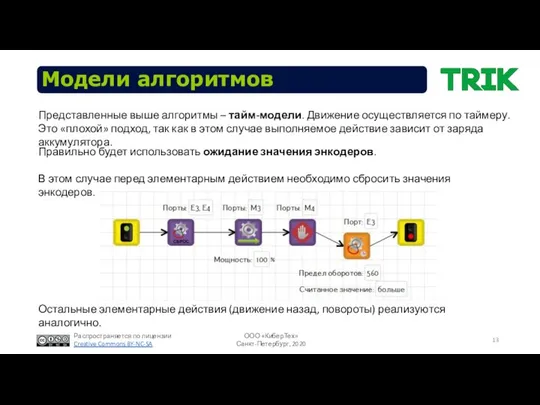 Модели алгоритмов Представленные выше алгоритмы – тайм-модели. Движение осуществляется по таймеру.