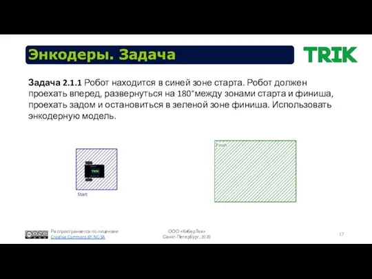 Задача 2.1.1 Робот находится в синей зоне старта. Робот должен проехать