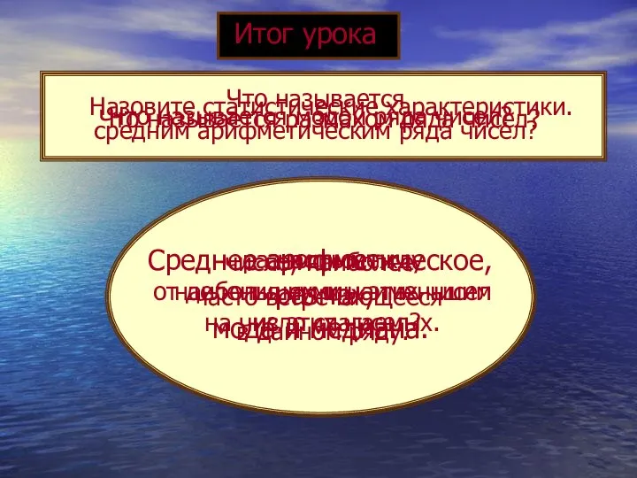 Среднее арифметическое, размах, мода и медиана. Что называется средним арифметическим ряда