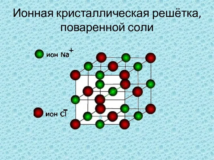 Ионная кристаллическая решётка, поваренной соли