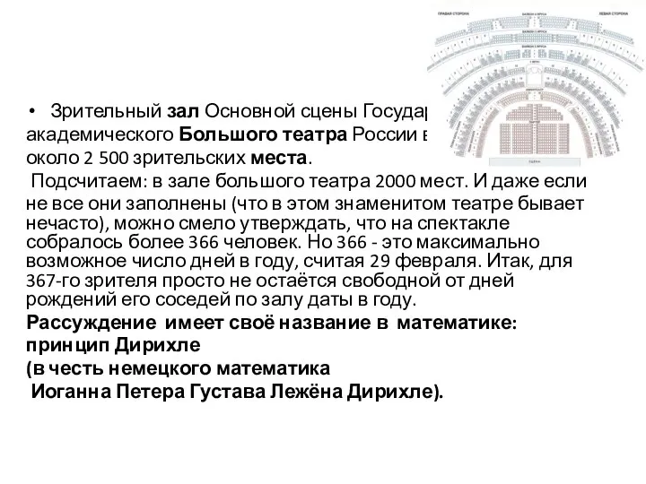 Зрительный зал Основной сцены Государственного академического Большого театра России вмещает около