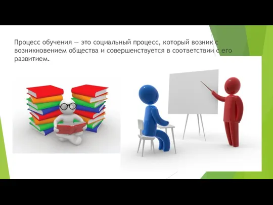 Процесс обучения — это социальный процесс, который возник с возникновением общества