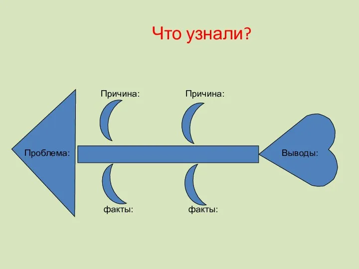 Что узнали? Проблема: Выводы: Причина: Причина: факты: факты: