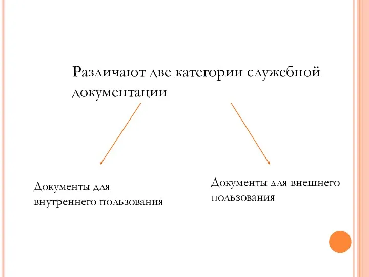 Различают две категории служебной документации Документы для внутреннего пользования Документы для внешнего пользования