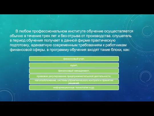 В любом профессиональном институте обучение осуществляется обычно в течение трех лет