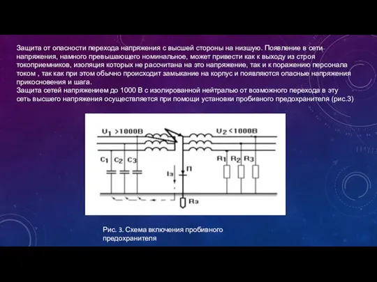 Защита от опасности перехода напряжения с высшей стороны на низшую. Появление