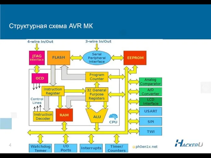 Структурная схема AVR МК